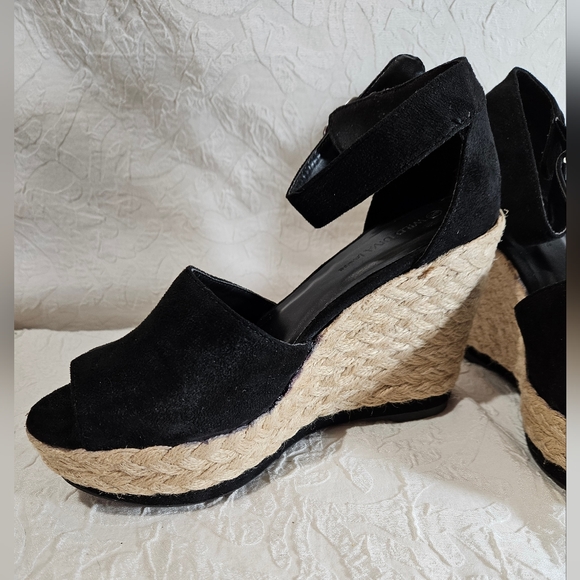 Wild Diva Lounge Espadrille Black Wedges - Picture 5 of 9